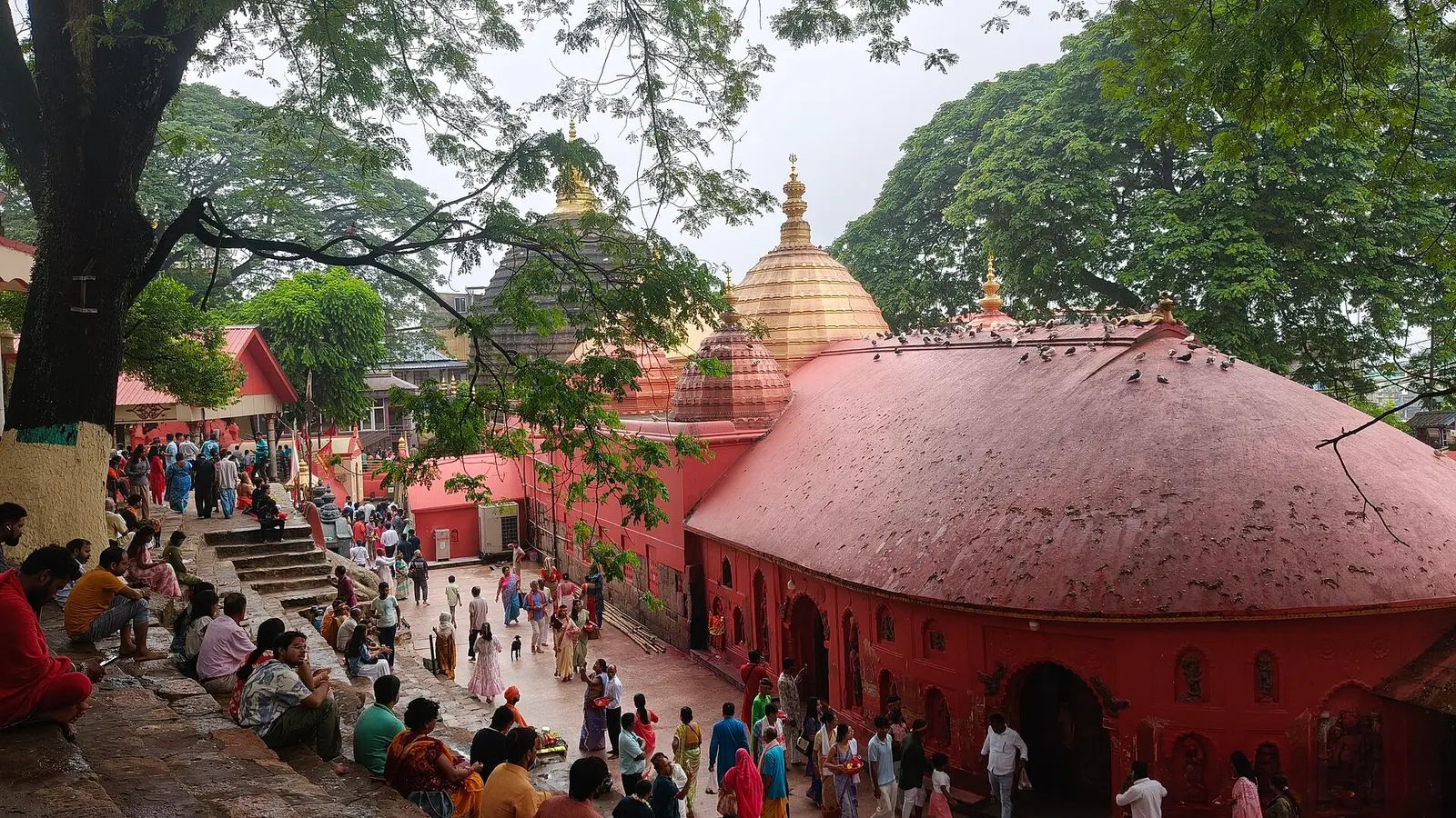 The beehive-shaped shikhara of Kamakhya Temple on Nilachal Hill, Guwahati
