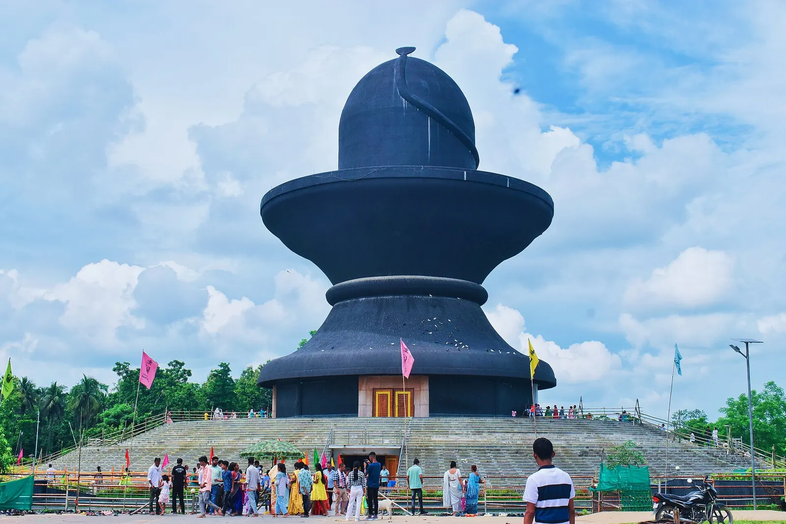 The tall Shivling-shaped Mahamrityunjay Temple at Puranigudam, Nagaon
